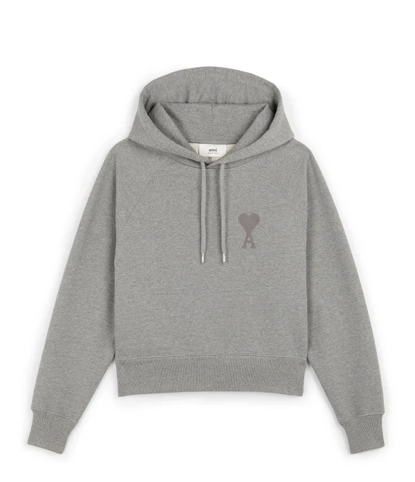 AMI PARIS Hoodie Ami De Cœur Coton Biologique Gris 1