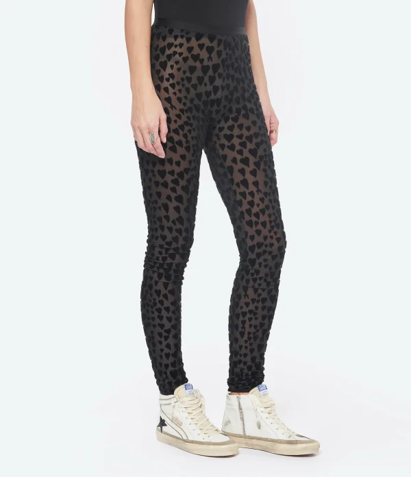 AMI PARIS Legging Ami De Cœur Coton Noir 5