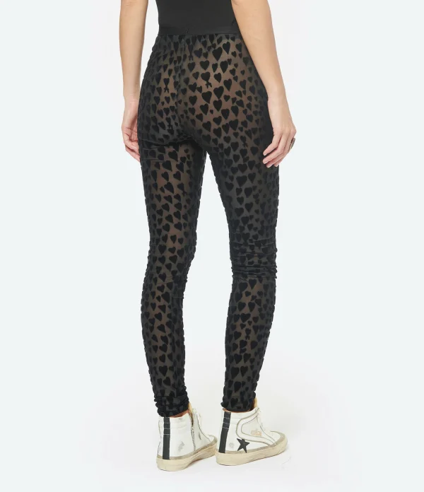 AMI PARIS Legging Ami De Cœur Coton Noir 6