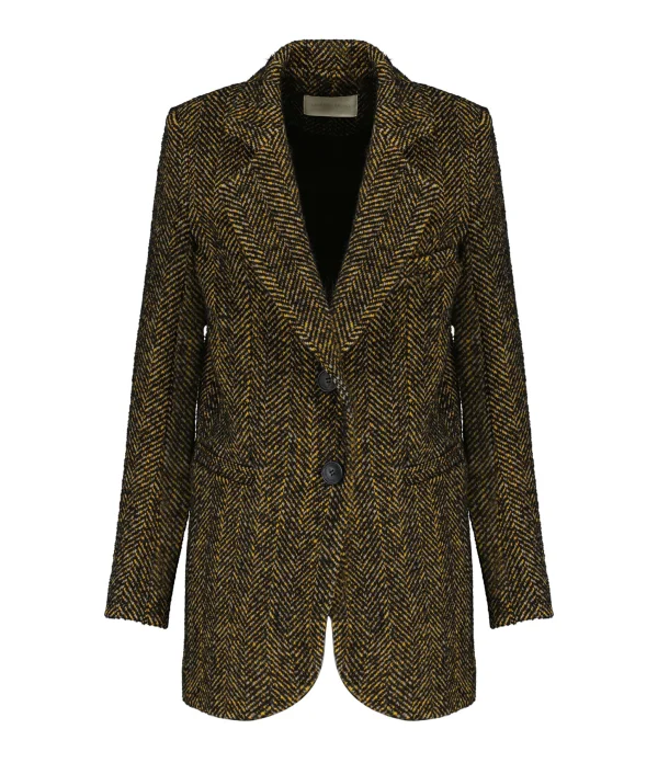 VANESSA BRUNO Veste Blazer Marc Laine Noir Caramel 1