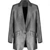 JEANNE VOULAND Veste Blazer Haivy Lin Lurex Noir Argenté 20