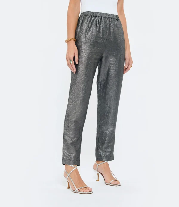 JEANNE VOULAND Pantalon Hana Lin Lurex Noir 5