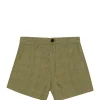 GANNI Short Slub Check Kaki 17