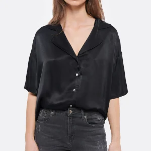 JEANNE VOULAND Chemise Hella Satin Noir 12