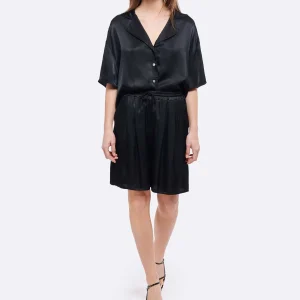 JEANNE VOULAND Chemise Hella Satin Noir 18