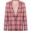 FORTE_FORTE Veste Blazer Tartan Laine Vierge Rose Wow 17