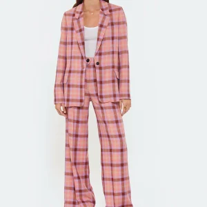 FORTE_FORTE Veste Blazer Tartan Laine Vierge Rose Wow 16