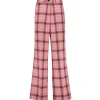 FORTE_FORTE Pantalon Tartan Laine Vierge Rose Wow 22