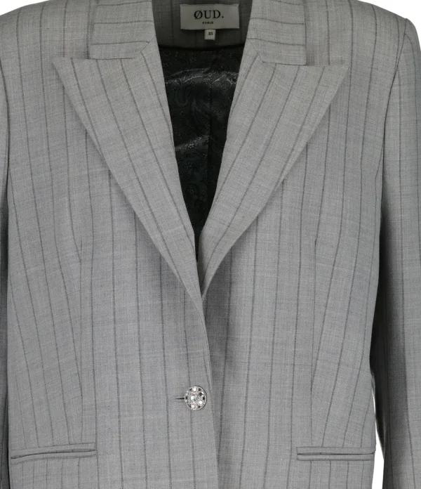 OUD Veste Blazer Sonia Laine Rayures Gris 3