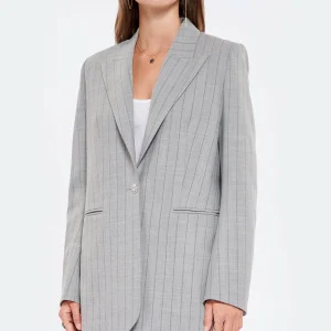 OUD Veste Blazer Sonia Laine Rayures Gris 11