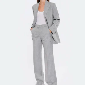 OUD Pantalon Costume Laine Rayures Gris 11