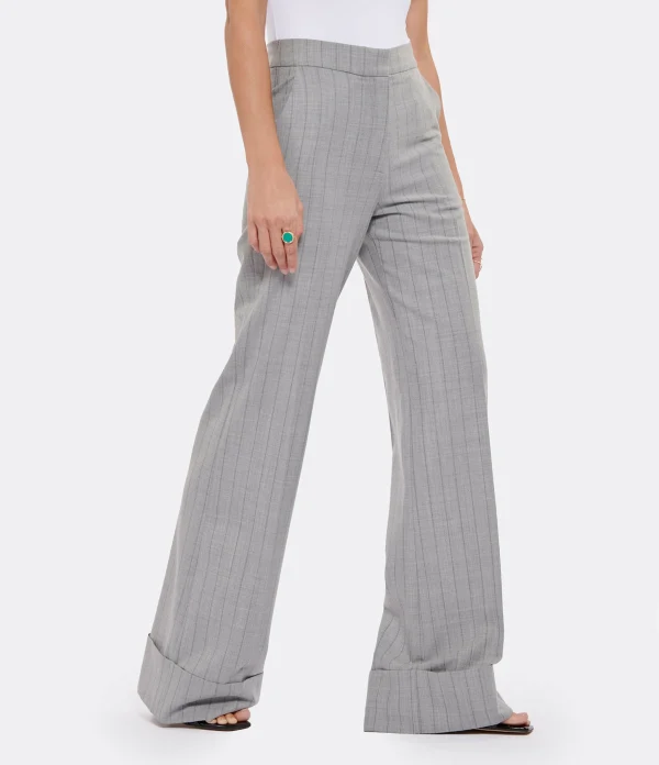 OUD Pantalon Costume Laine Rayures Gris 5