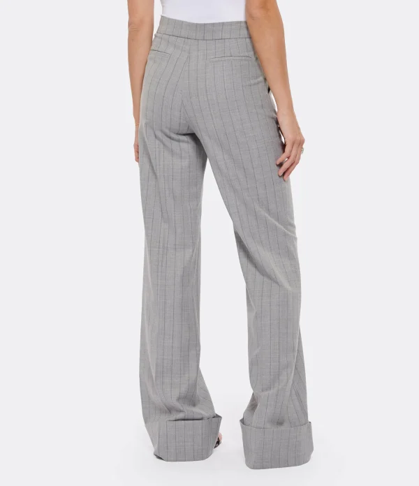 OUD Pantalon Costume Laine Rayures Gris 6