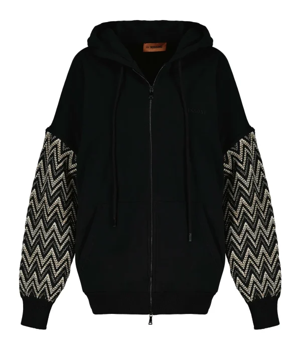 MISSONI Gilet Capuche Zip Coton Noir 1