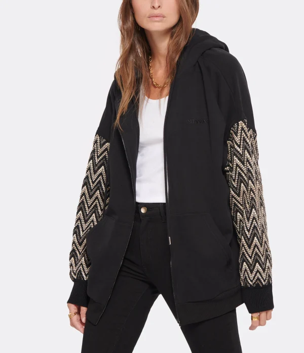 MISSONI Gilet Capuche Zip Coton Noir 4