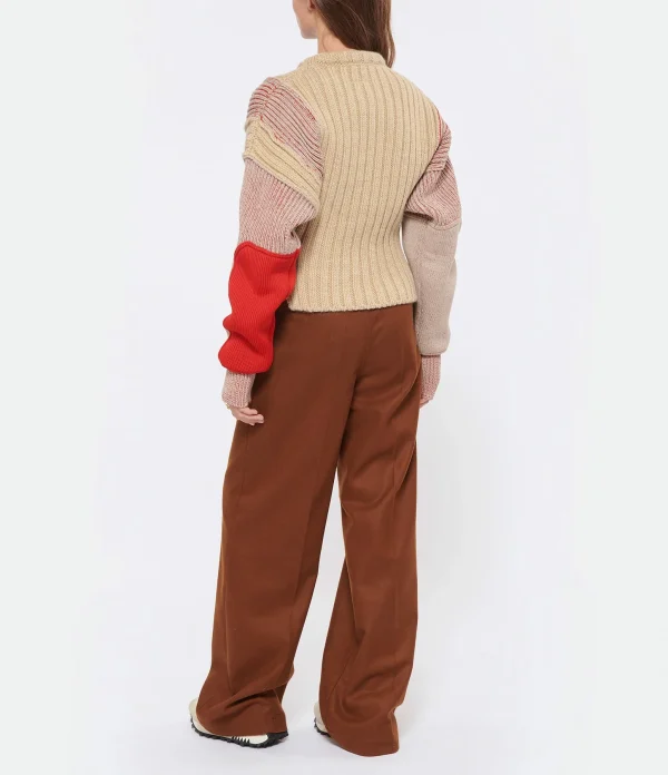 MM6 MAISON MARGIELA Pull Court Laine Beige Rouge 6