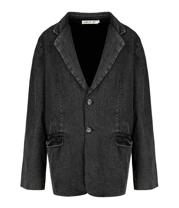 CHARLIE JOE Blazer Nolan Denim Noir Délavé 1