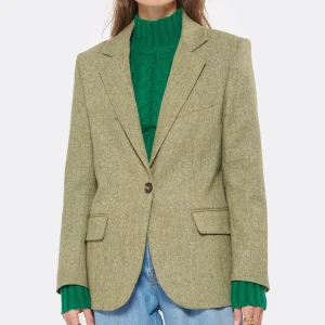 MARGAUX LONNBERG Veste Blazer Duke Laine Vert Tweed 13