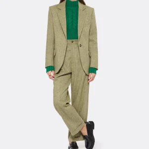 MARGAUX LONNBERG Veste Blazer Duke Laine Vert Tweed 21