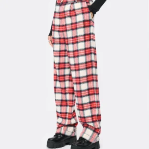 CHARLIE JOE Pantalon Julian Coton Tartan Rouge 13