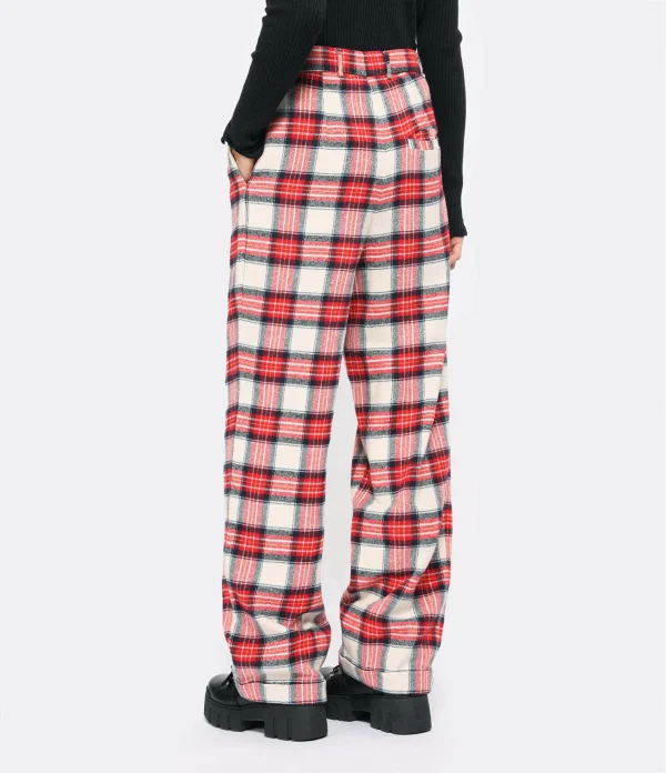 CHARLIE JOE Pantalon Julian Coton Tartan Rouge 6