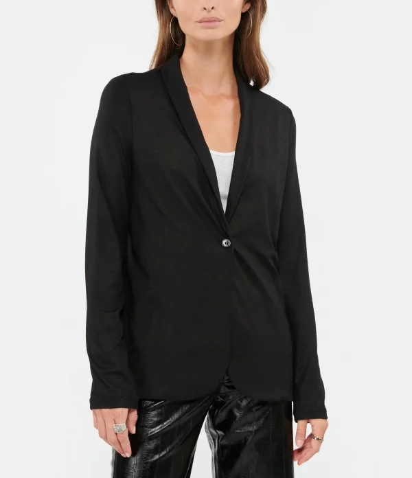 MAJESTIC FILATURES Veste Blazer Métallique Noir 4