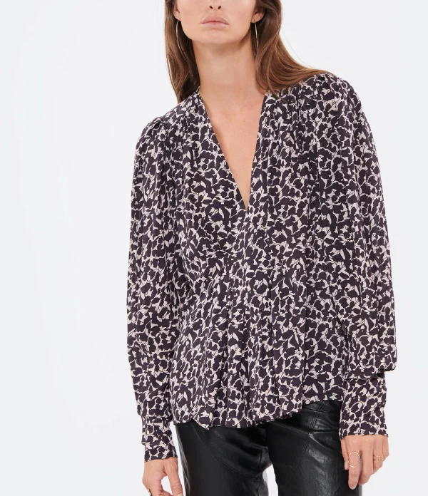 ISABEL MARANT ÉTOILE Blouse Amirya Noir Écru 4