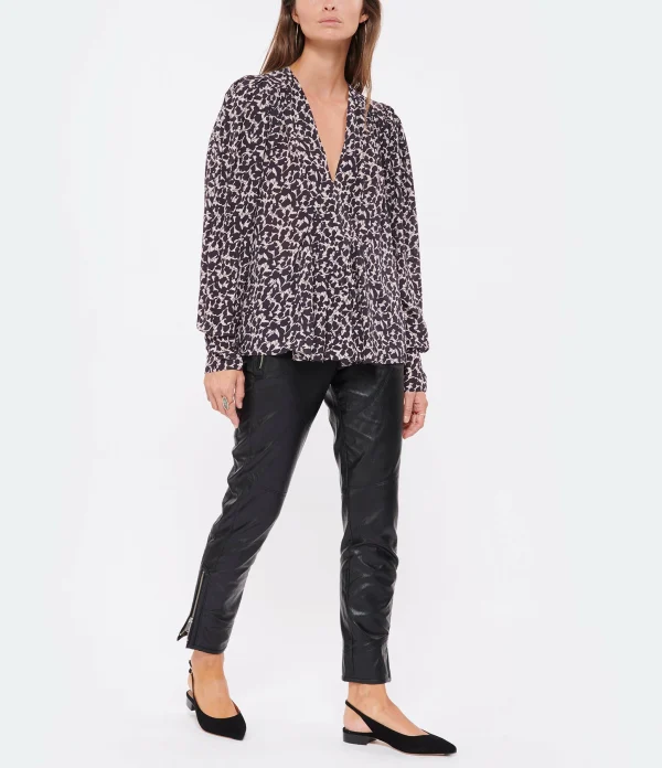 ISABEL MARANT ÉTOILE Blouse Amirya Noir Écru 5