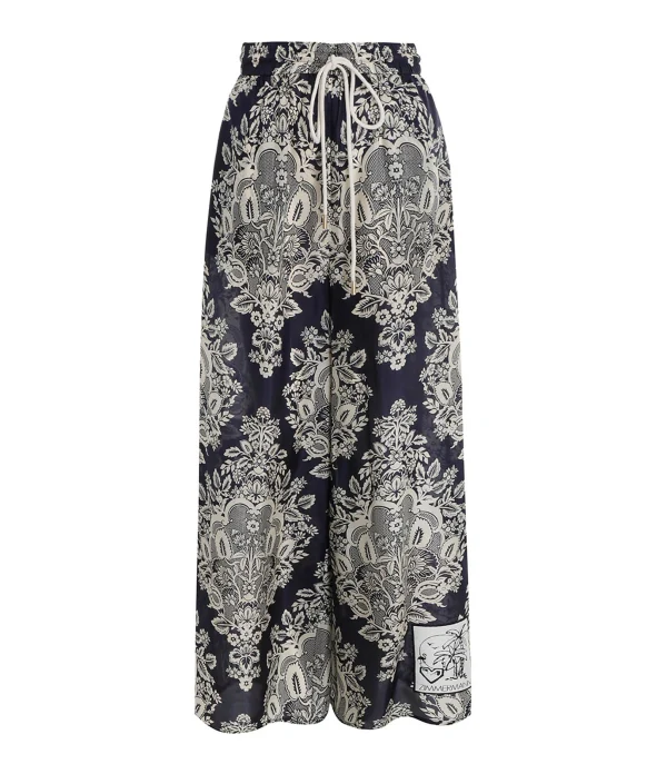 ZIMMERMANN Pantalon Pattie Soie Marine 1