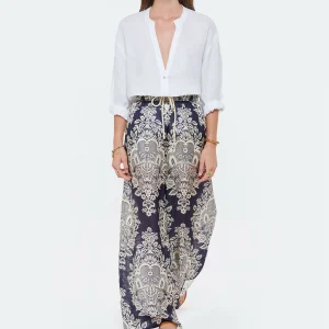 ZIMMERMANN Pantalon Pattie Soie Marine 8