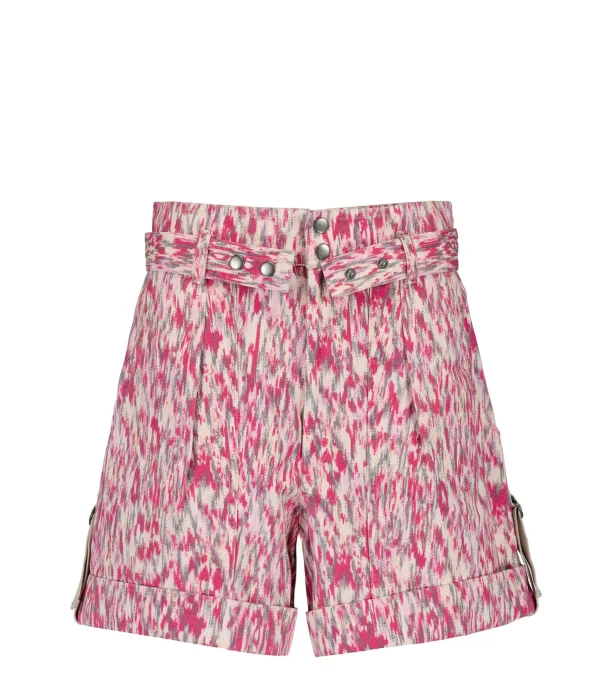 ISABEL MARANT ÉTOILE Short Kaloscoe Coton Imprimé Framboise 1