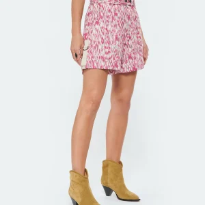 ISABEL MARANT ÉTOILE Short Kaloscoe Coton Imprimé Framboise 13