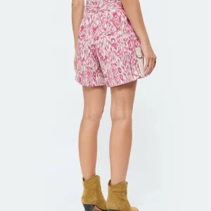 ISABEL MARANT ÉTOILE Short Kaloscoe Coton Imprimé Framboise 15