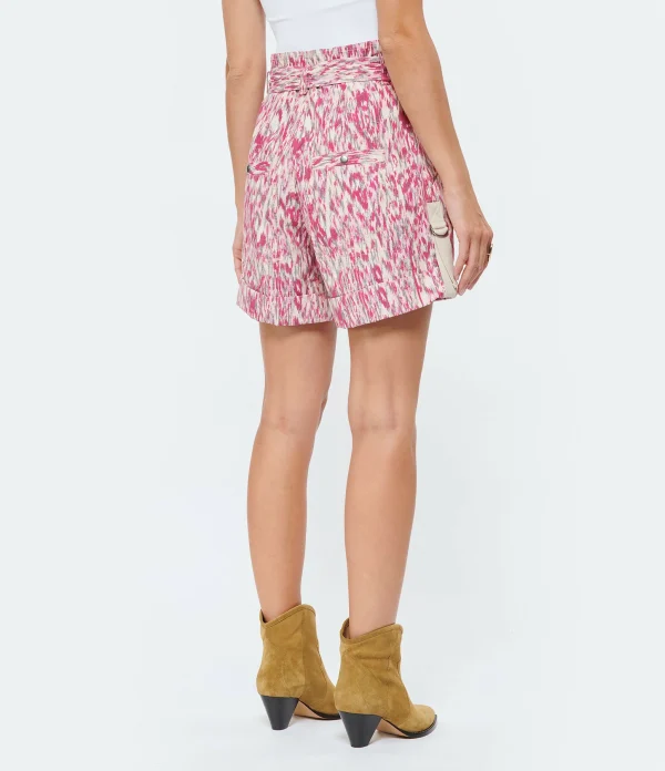 ISABEL MARANT ÉTOILE Short Kaloscoe Coton Imprimé Framboise 6