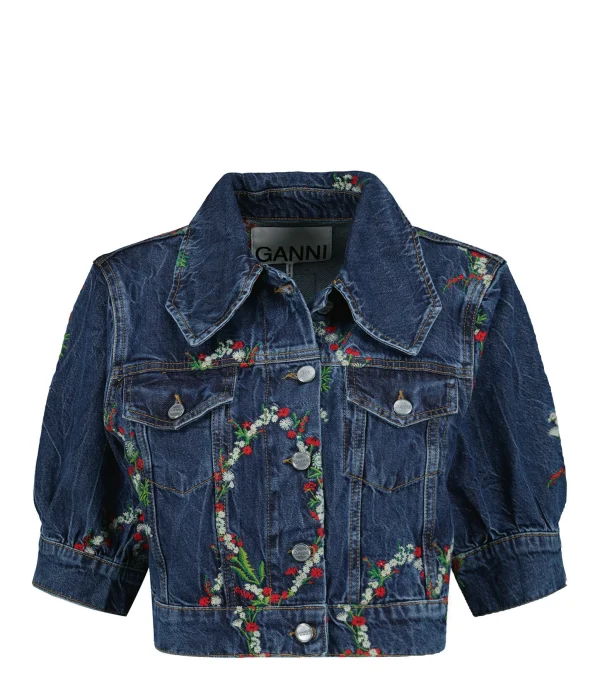 GANNI Veste Denim Imprimé Bleu 1