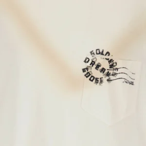 GOLDEN GOOSE Tee-shirt Journey Homme Coton Écru 6