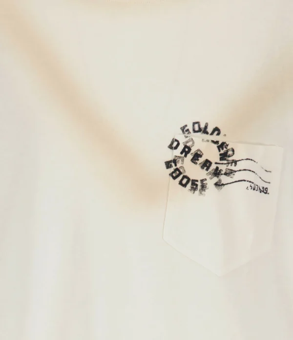 GOLDEN GOOSE Tee-shirt Journey Homme Coton Écru 3