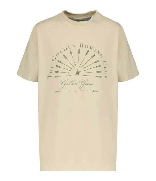 GOLDEN GOOSE Tee-shirt Journey Coton Beige 1