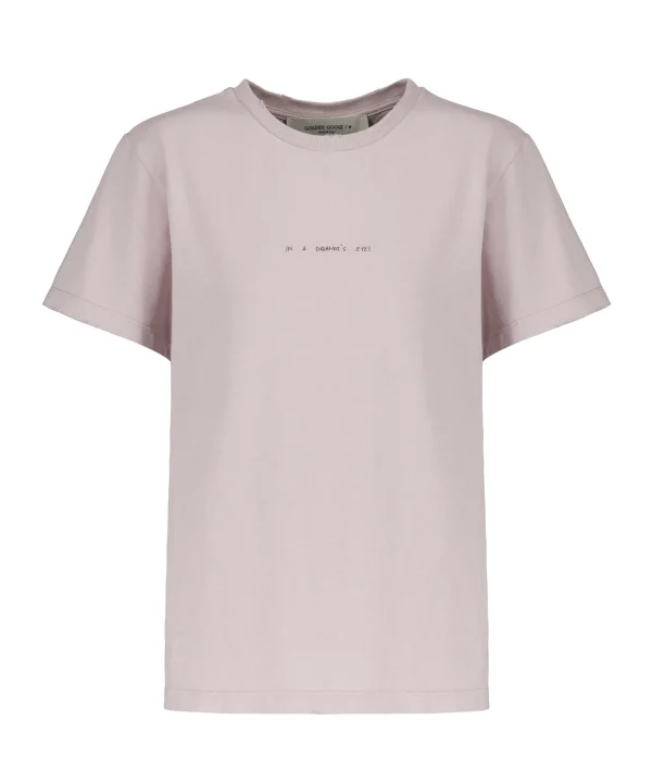 GOLDEN GOOSE Tee-shirt Journey Coton Rose Shadow 1