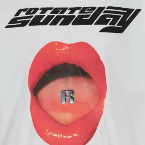 ROTATE Tee-shirt Lips Coton Blanc, Capsule Sunday 9