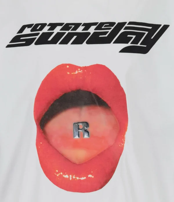 ROTATE Tee-shirt Lips Coton Blanc, Capsule Sunday 3