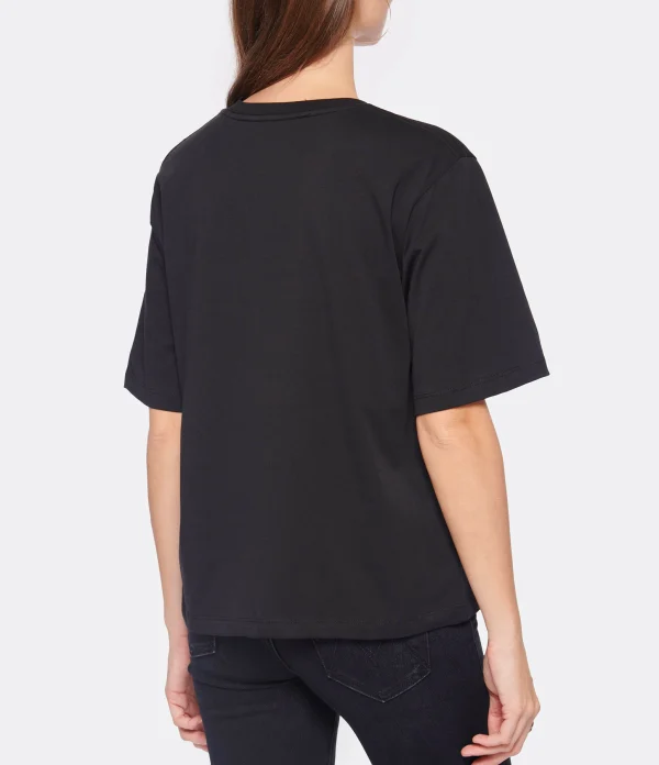 ROTATE Tee-shirt Lips Coton Noir, Capsule Sunday 5