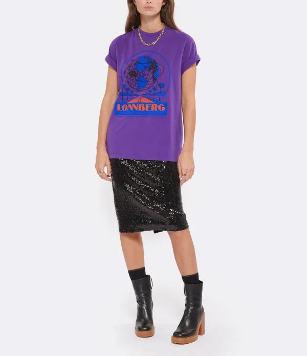 MARGAUX LONNBERG Tee-shirt Willis Coton Violet 5