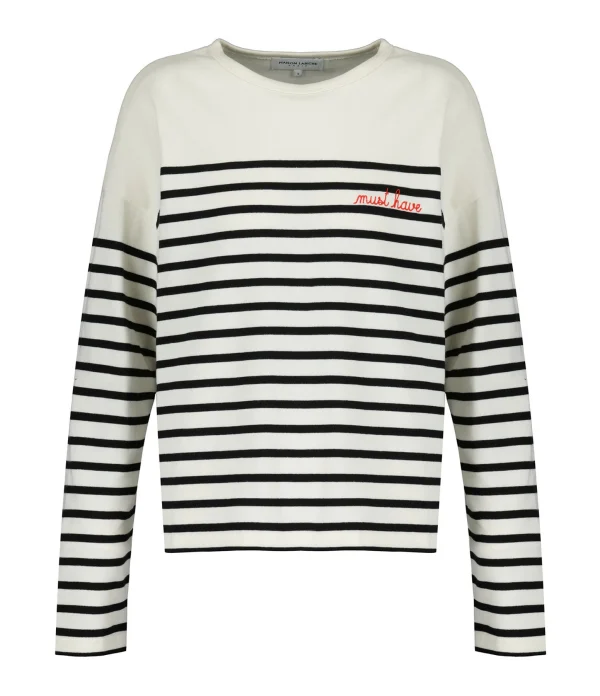 MAISON LABICHE Tee-shirt Montpar Coton Noir Blanc 1