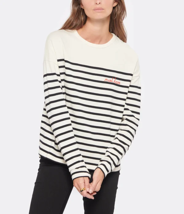 MAISON LABICHE Tee-shirt Montpar Coton Noir Blanc 4