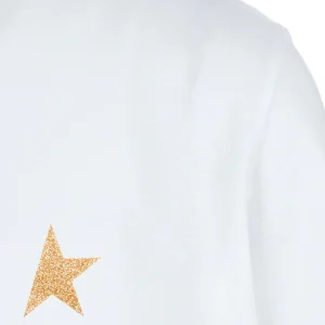 GOLDEN GOOSE Tee-shirt Étoile Coton Blanc Doré 10