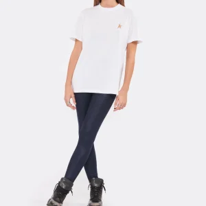 GOLDEN GOOSE Tee-shirt Étoile Coton Blanc Doré 14