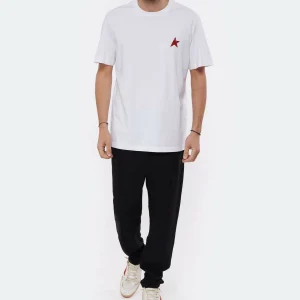 GOLDEN GOOSE Tee-shirt Homme Étoile Coton Blanc Rouge 10