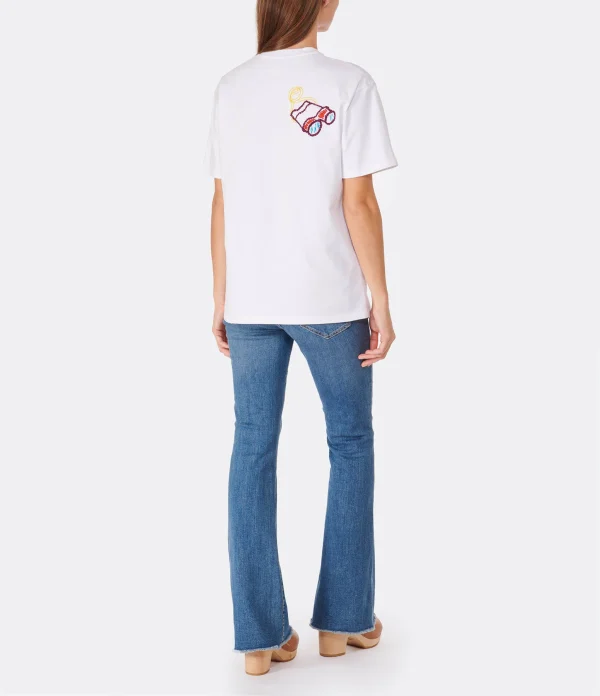 MIRA MIKATI Tee-shirt Puglia Brodé Coton Blanc 5