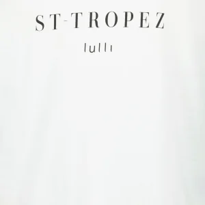 Tee-shirt Lulli St-Tropez Col V Coton Bio Blanc, Collaboration Jeanne Vouland X Lulli 10